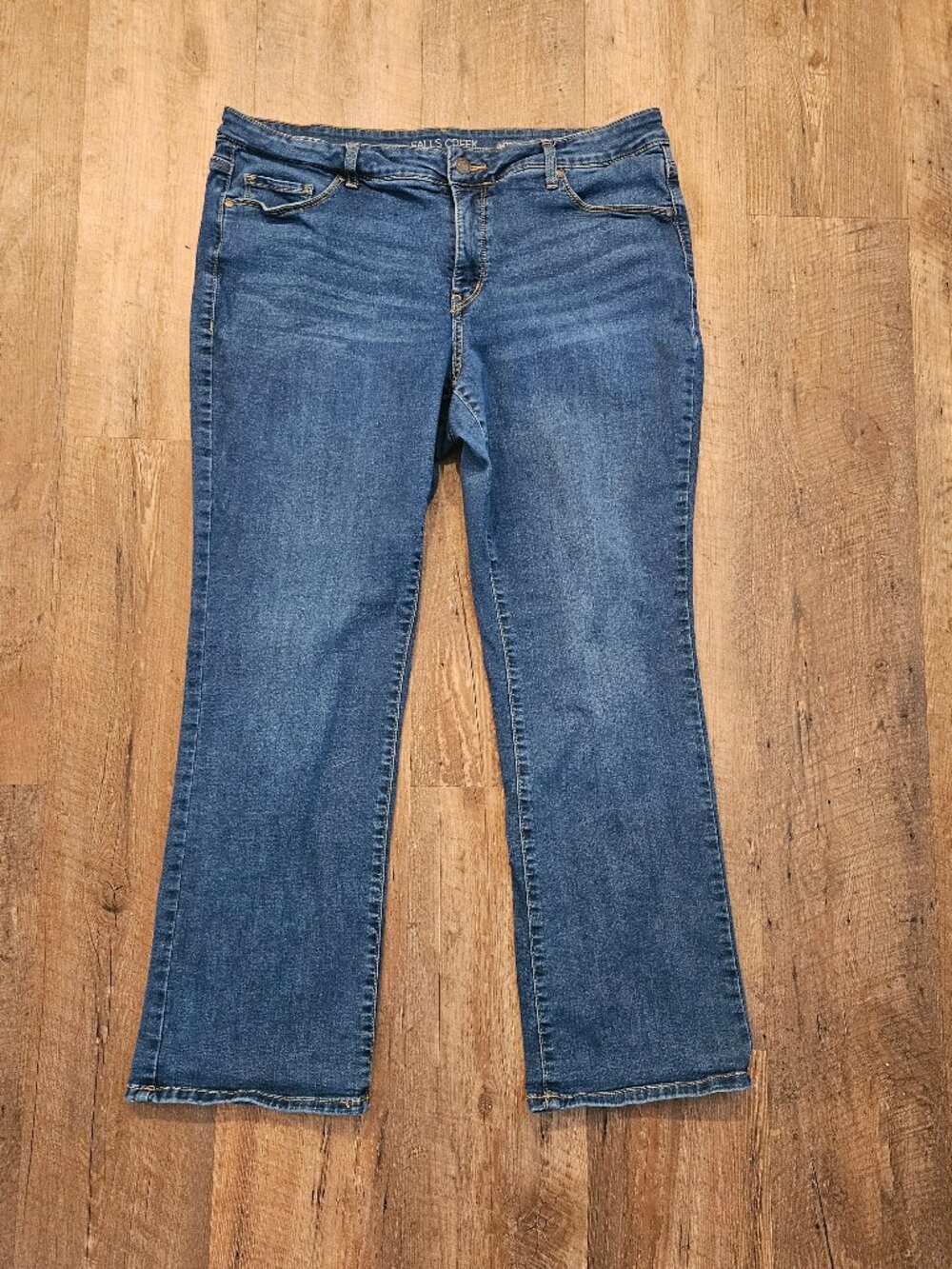 Falls Creek Women's Size 20 Stretch Bootcut Jeans Medium Wash Denim